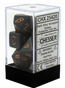 CHX 25420 Opaque Polyhedral Dark Grey/Copper 7-Die Set