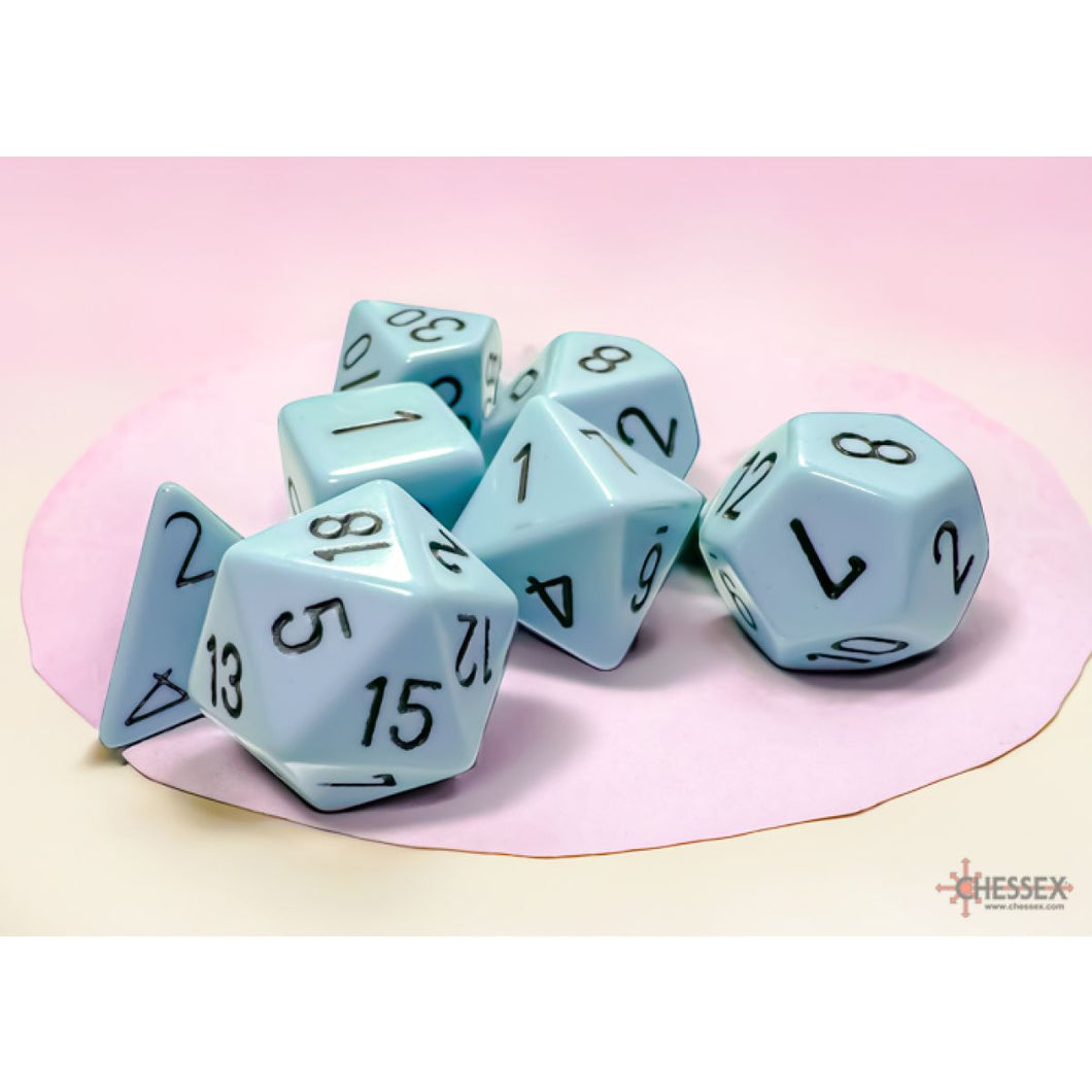 CHX 25466 Opaque Polyhedral Pastel Blue/black 7-Die Set
