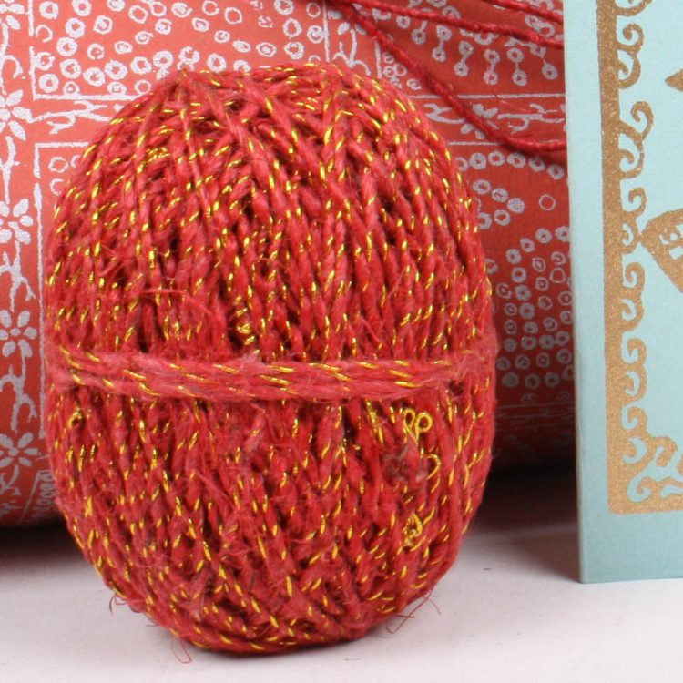 HEMP TWINE RED AND GOLD