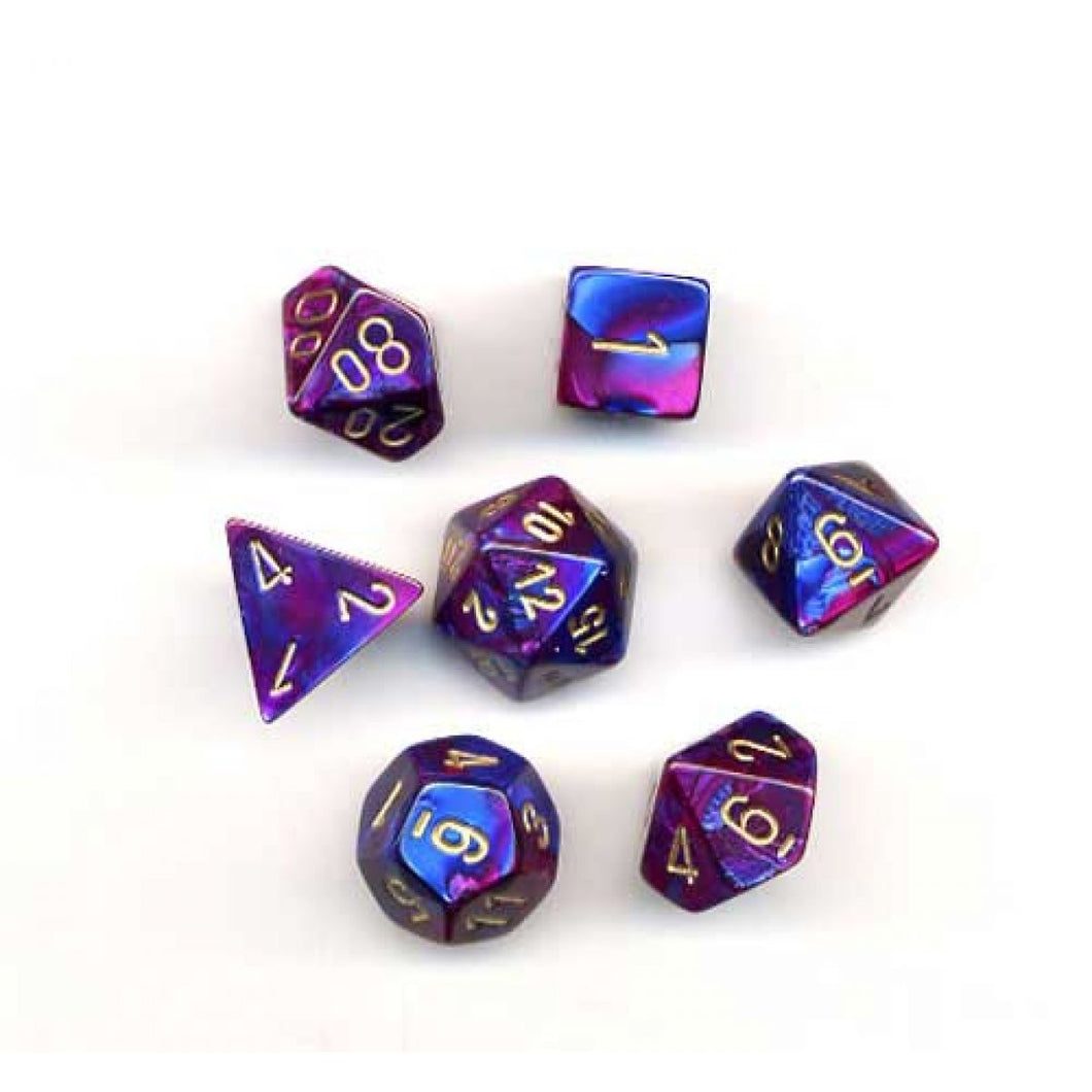 CHX 27427 Scarab Polyhedral Royal Blue and gold 7-Die Set