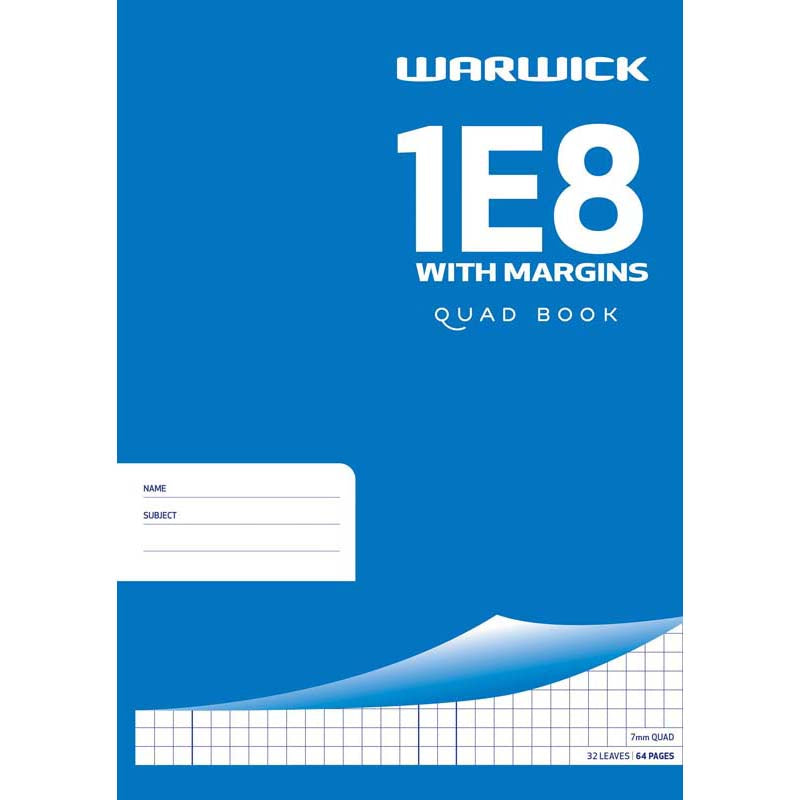 EXERCISE BOOK WARW 1E8 7MM W/MARGIN 36LF A4