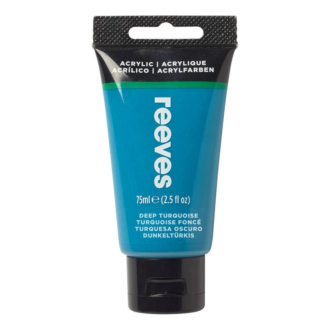 PAINT REEVES ACRYLIC 75ML DEEP TURQUOISE