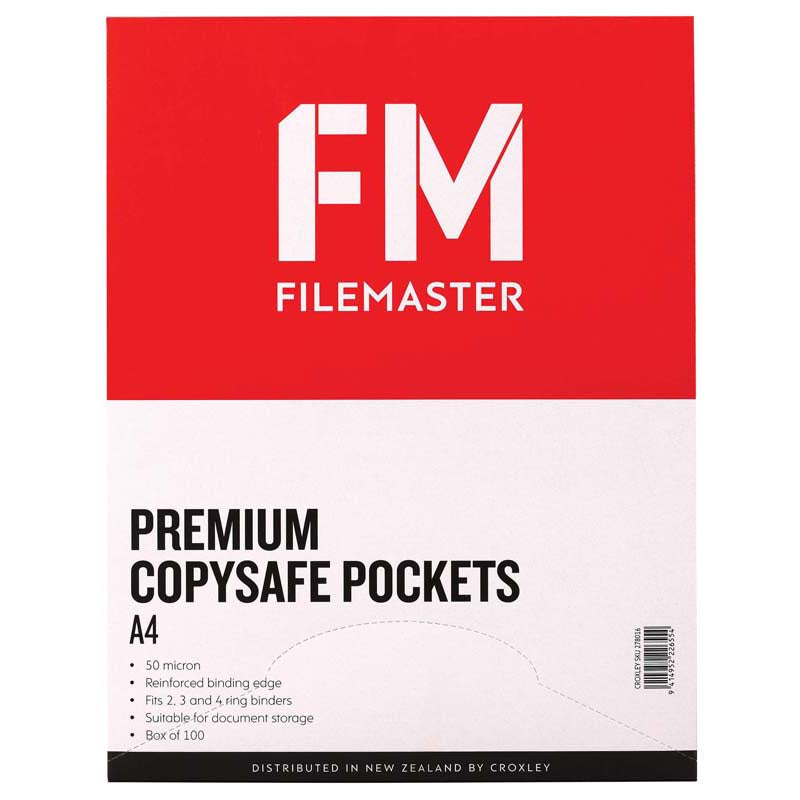 COPYSAFE POCKETS FM A4 PREM GLASS BX100