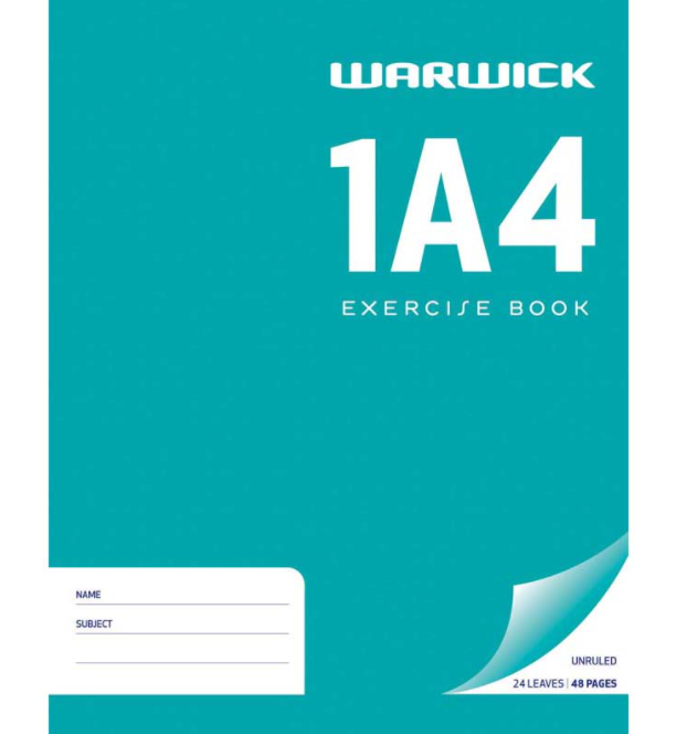 EXERCISE BOOK WARW 1A4 PLAIN 24LF