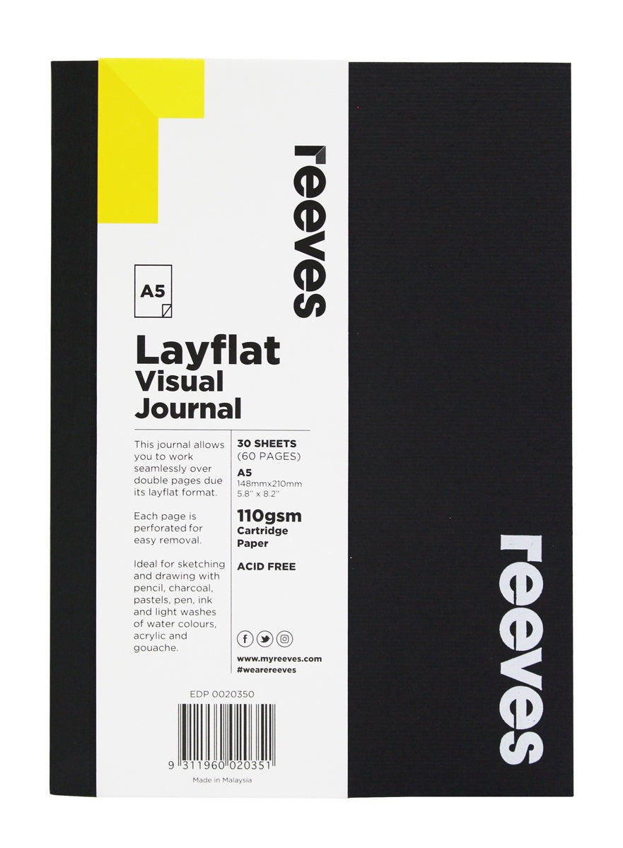 JOURNAL REEVES LAYFLAT BLACK A5 30 SHTS