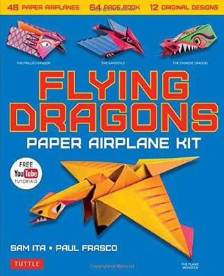 Flying Dragons Paper Airplane Kit: 48 Paper Airplanes, 64 Page Instruction Book, 12 Original Designs, YouTube Video Tutorials