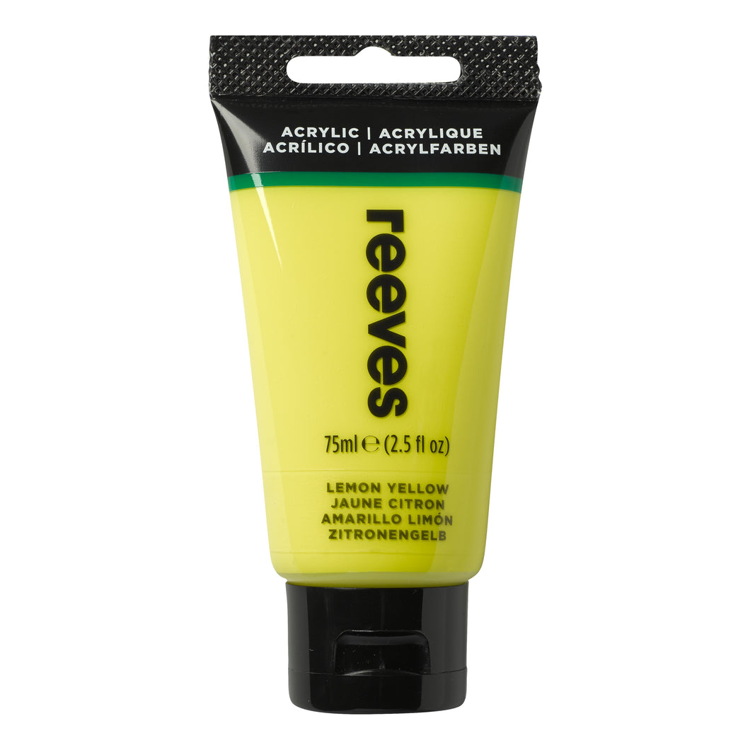 PAINT REEVES ACRYLIC 75ML LEMON YELLOW