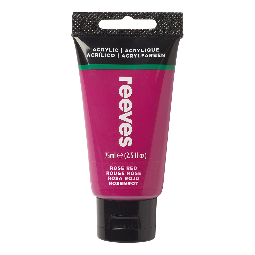 PAINT REEVES ACRYLIC 75ML ROSE RED