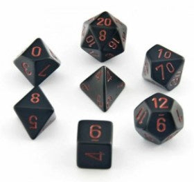 CHX 25418 Opaque Polyhedral Black/red 7-Die Set