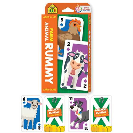School Zone Farm Animal Rummy Flash Card Game