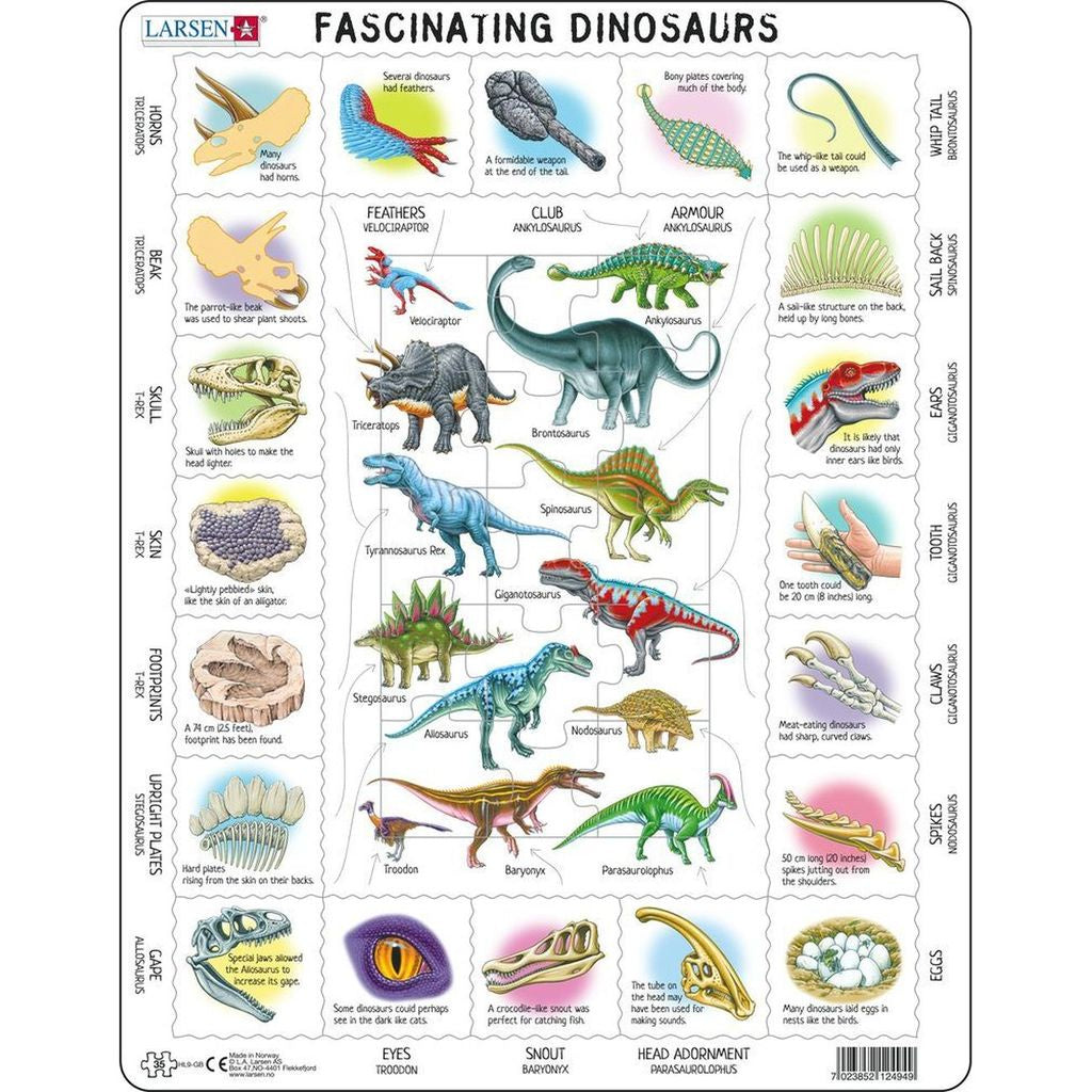 JIGSAW FASCINATING DINOSAURS 35PC