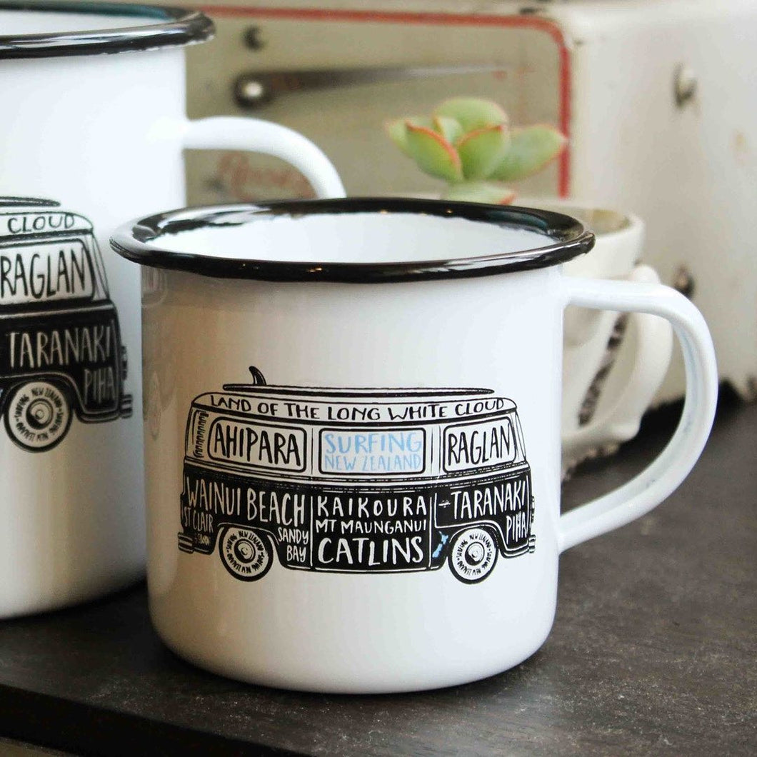 NZ SURFING ENAMEL MUG