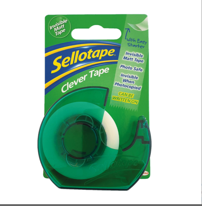 TAPE S/TAPE CLEVER 18MMX25M ON DISPENSER