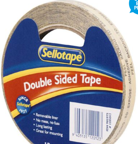 TAPE S/TAPE DOUBLE SIDED  12MMX7.5M
