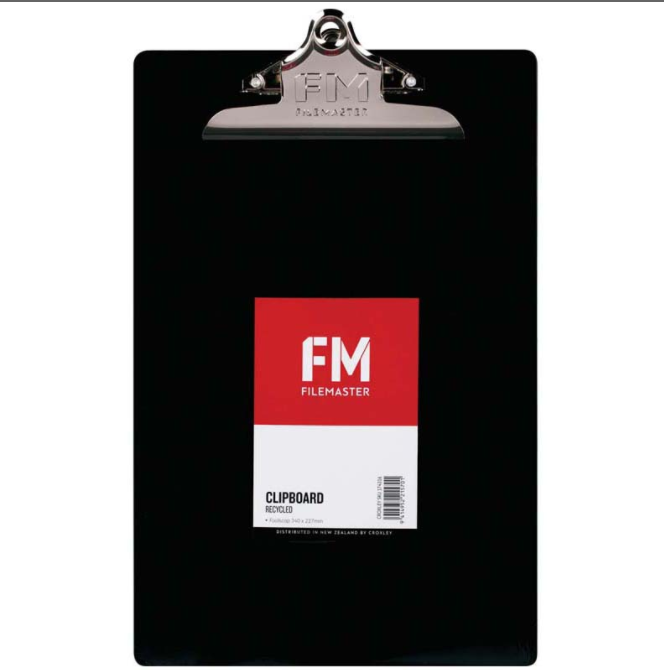 CLIPBOARD FM PLASTIC BLACK RECYCLED