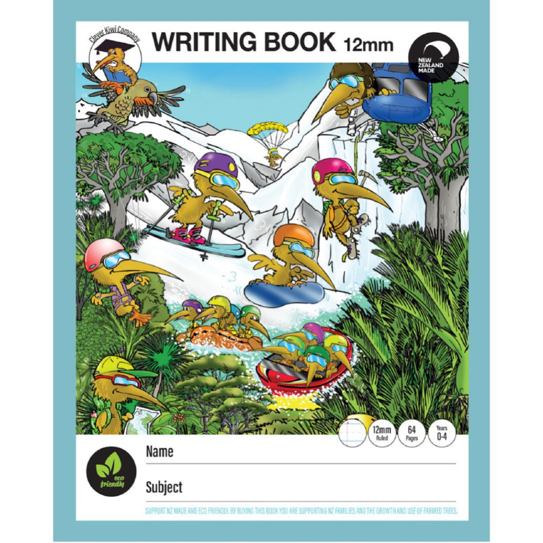 WRITING BOOK 12MM CLEVER KIWI - STOCK DUE 4 Feb