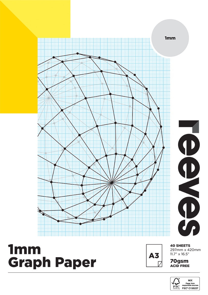 REEVES GRAPH PAD 1MM 70GSM A3 FSC MIX CREDIT