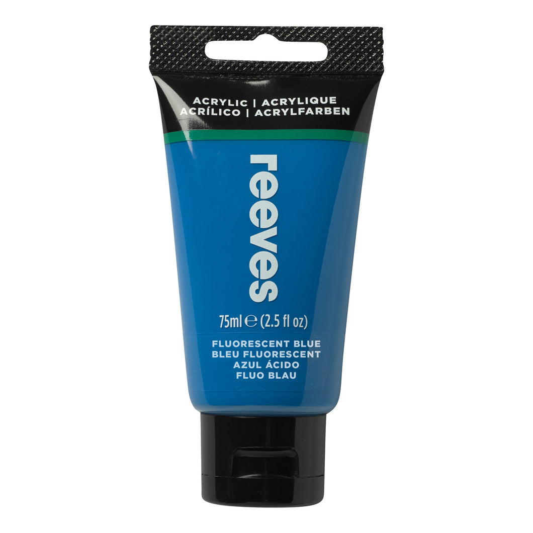 REEVES FINE ACRYLIC 75ML FLUORESCENT BLUE 870