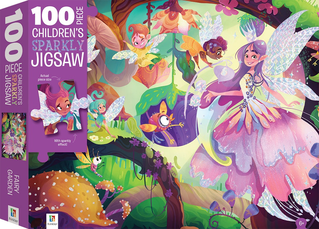 100- PIECE CHILDREN'S SPARKLY JIGSAW: FAIRY GARDEN