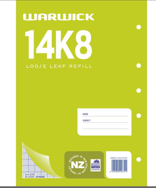 REFILL PAD WARW 2MM QUAD 14K8 LOOSE 30LF