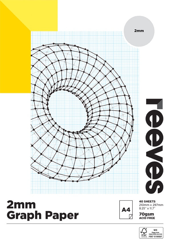 REEVES GRAPH PAD 2MM 70GSM A4 FSC MIX CREDIT