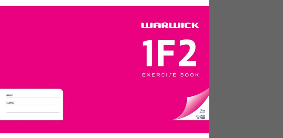 EXERCISE BOOK WARW 1F2 12MM RULED 24LF
