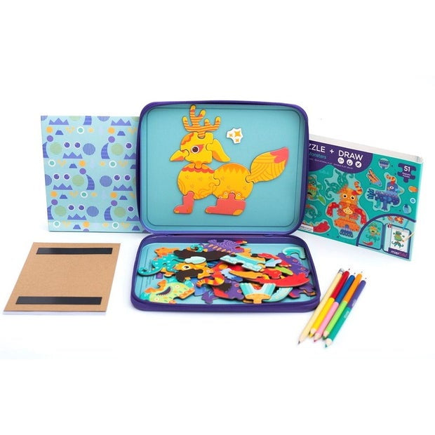 MAGNETIC PUZZLE & DRAW CRAZY MONSTERS
